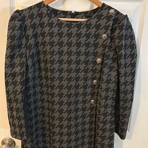 New York & Co Gray and Black Houndstooth Dress Size XL
